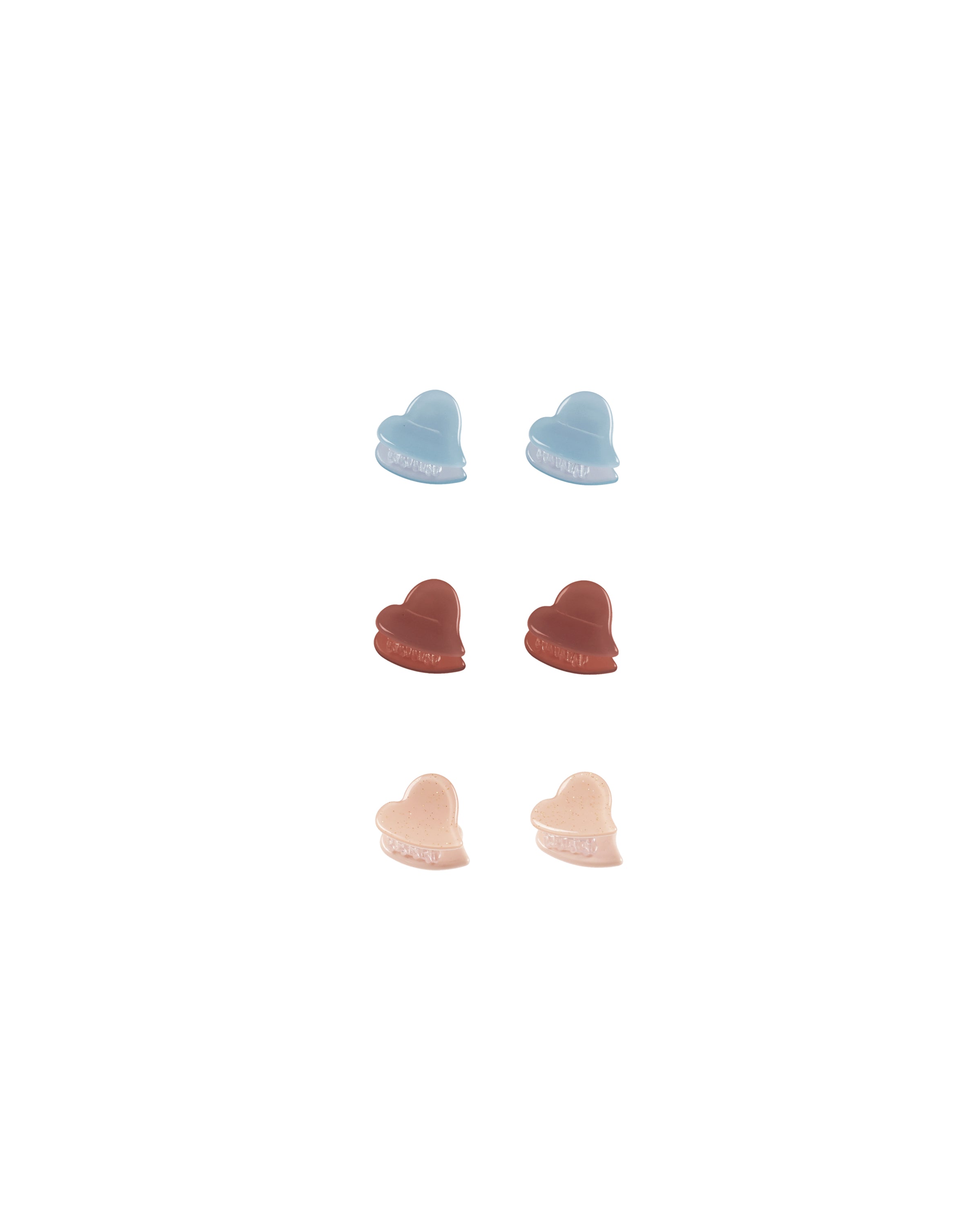 Heart Mini Clips || Light Blue, Poppy, Shell