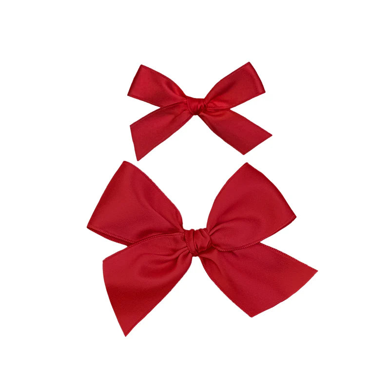 Satin - Ruby Bow Clip