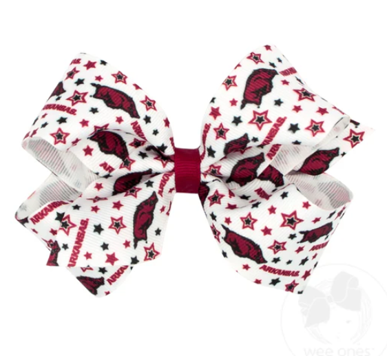 Medium Arkansas Star Print Hair Bow