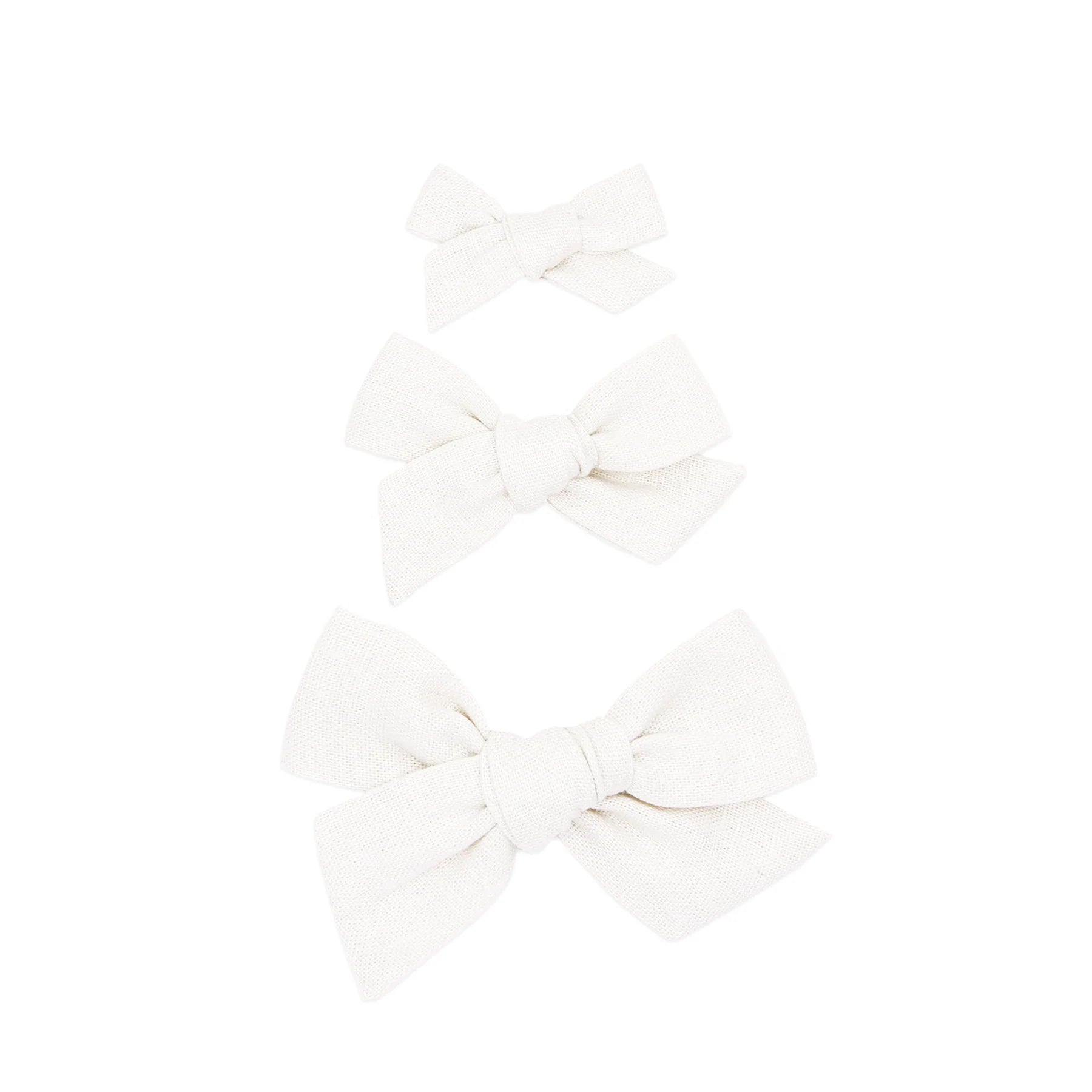 Linen Bow - White Clip