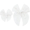 Cloud Muslin Heirloom Bow - White Clip