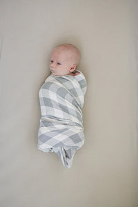 Coastal Plaid Muslin Swaddle Blanket