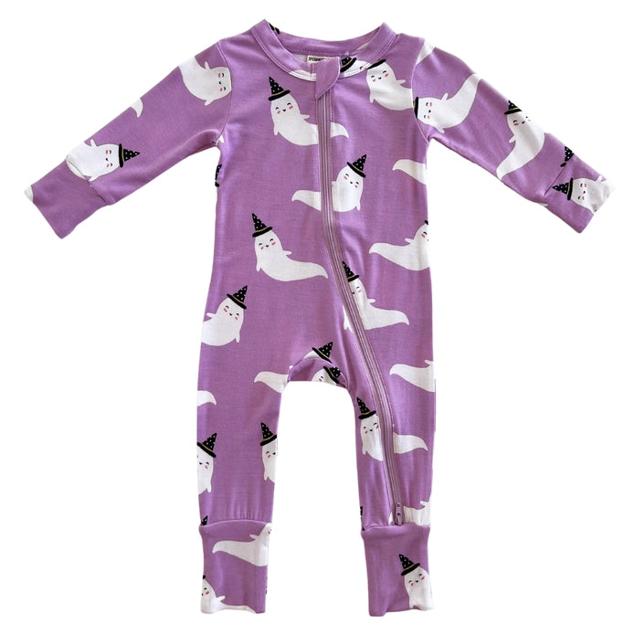 2-Way Convertible Zip Romper - Purple Ghost