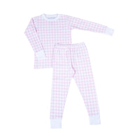 Checks Long Pajamas - Pink