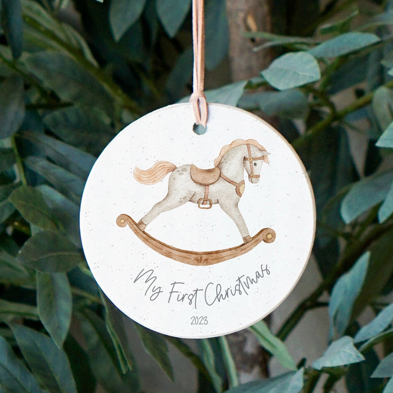 Baby's First Christmas Ornament 2025 | Neutral Horse