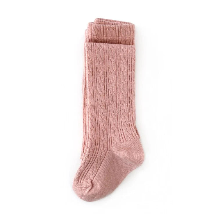 Blush Cable Knit Tights