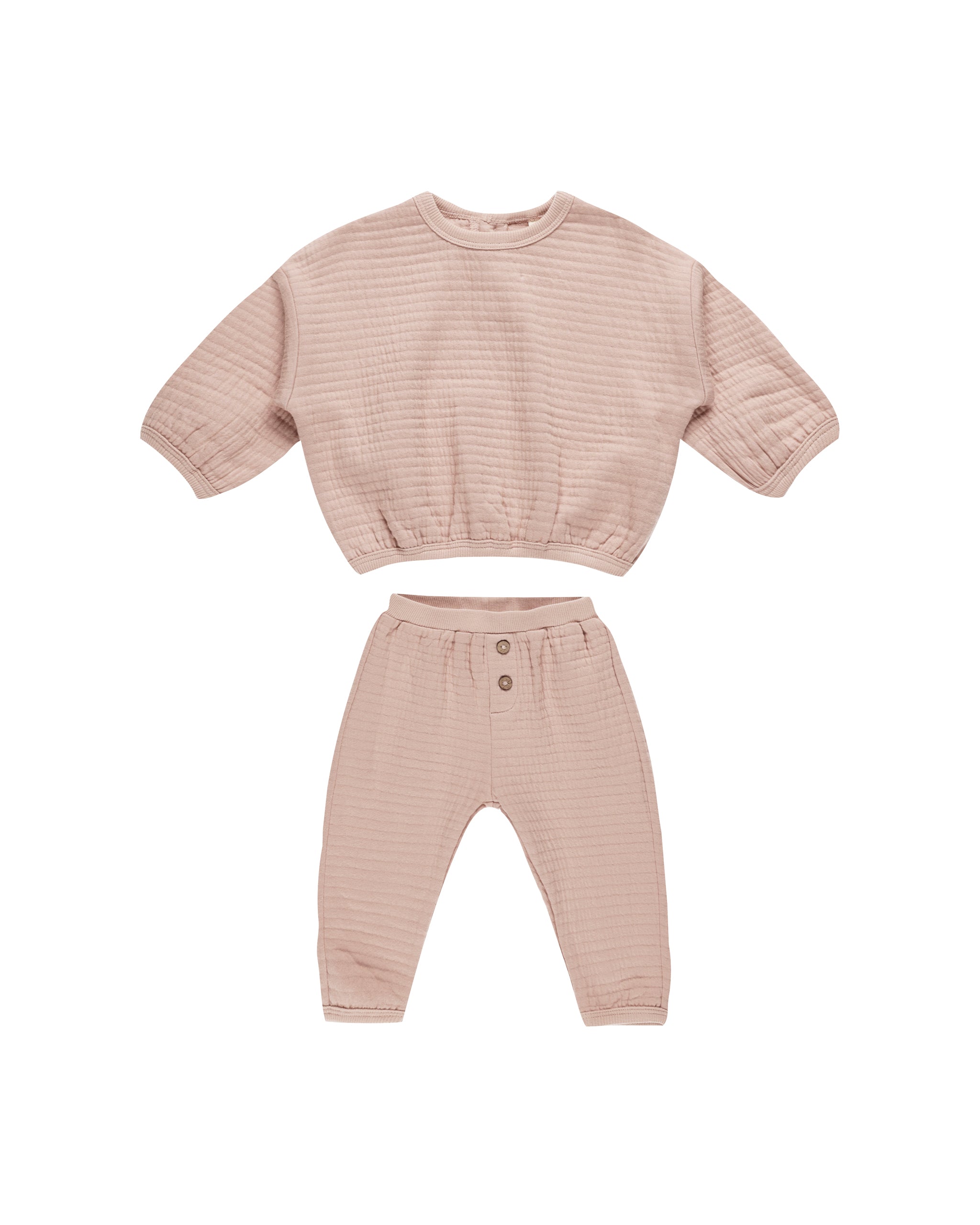 Textured Sweat Set || Blush