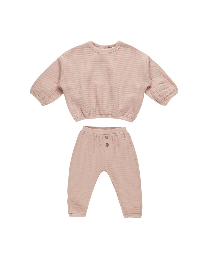 Textured Sweat Set || Blush