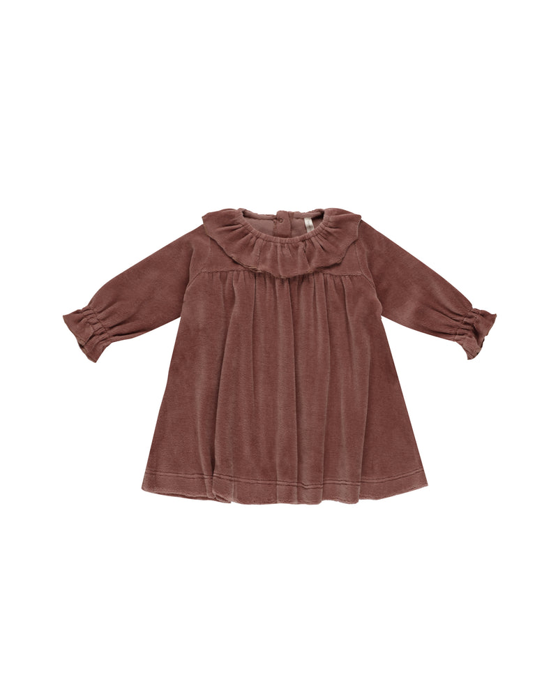 Velour Baby Dress || Cranberry