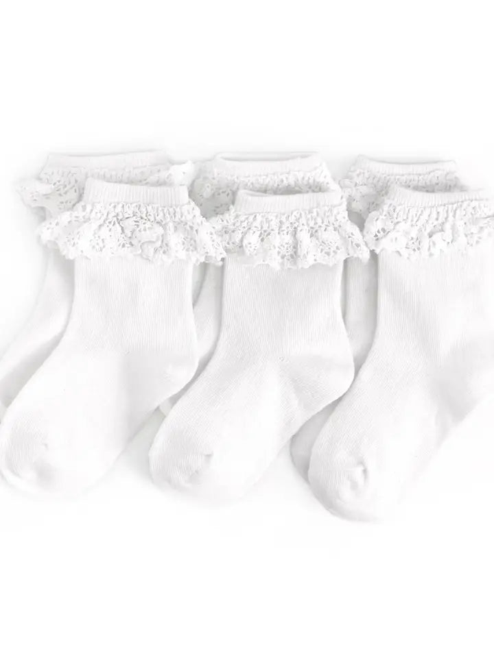 White Lace Midi Sock 3-Pack