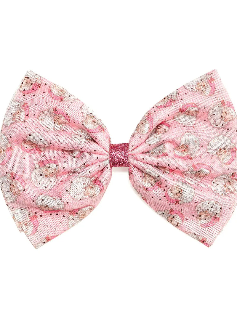 Retro Santa Christmas Tulle Bow Clip