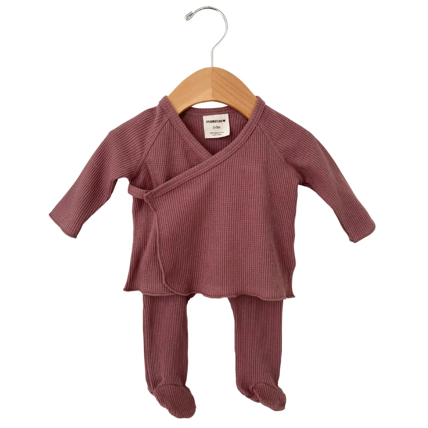 Organic Waffle Kimono & Pant Set- Winterberry