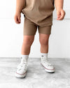 Ribbed Biker Short - Taupe