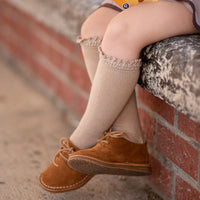 Oat Lace Top Knee Highs