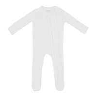 Ribbed Ruffle Zipper Footie - Cloud