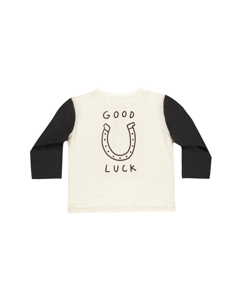 Henley Long Sleeve Tee || Good Luck