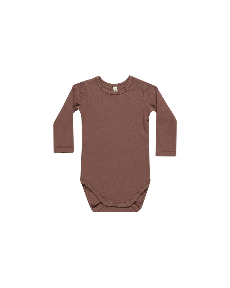 Ribbed Long Sleeve Bodysuit || Plum