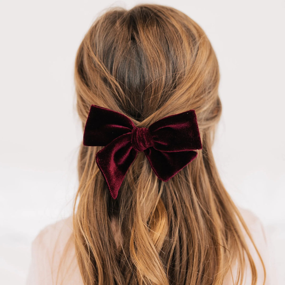 Velvet - Wine Bow Clip